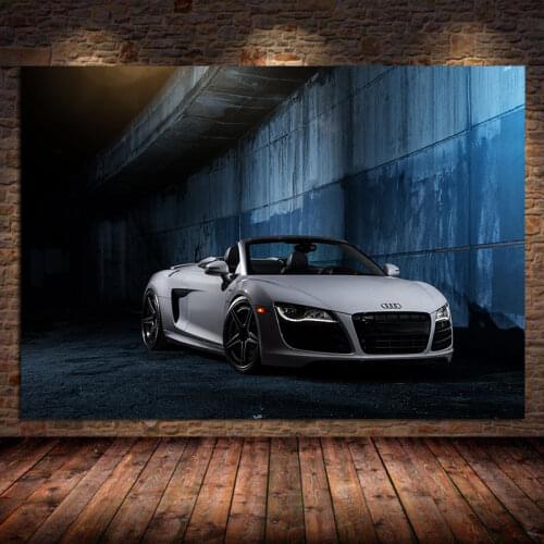 Supercars Audis R8 V10 Convertible Cars Canvas Painting Posters and Prints Wall Art for Living Room Decoration Cuadros Unframed