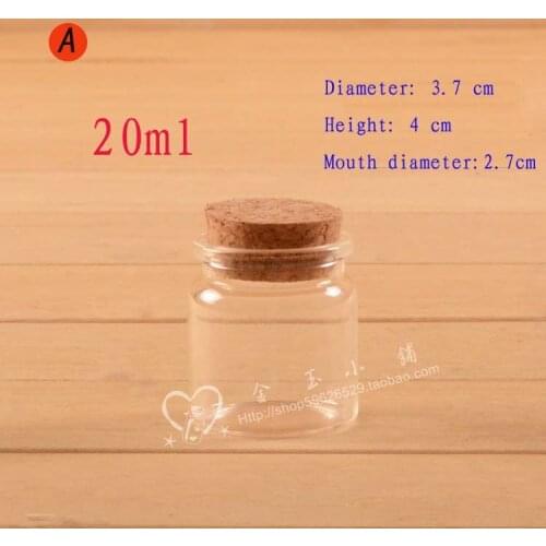 Capacity 20ml 150pcs factory wholesale transparent cute,glass vials with wood plug,glass bottle