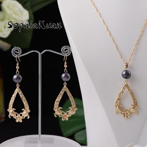 SophiaXuan Hawaiian Jewelry Sets Marshall Colorful Pearls Tortoise Pendants Promotion Necklaces and Earrings Wholesale for Women