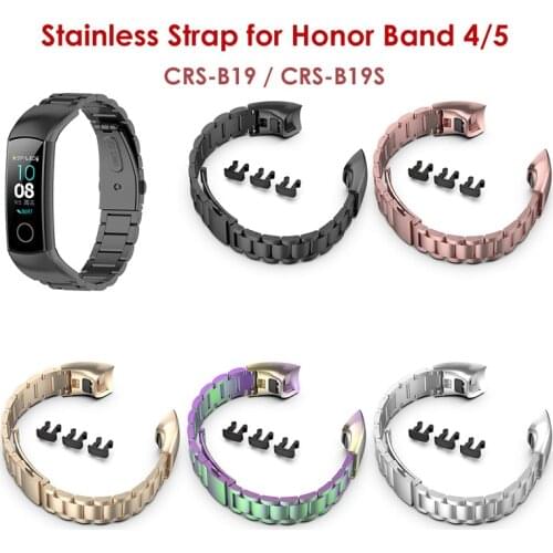 50pc Honor Band 4 Strap Stainless Metal Bracelet Magnetic Bands for Huawei Honor Band 5 Leather Straps Replacement Colorful Pink