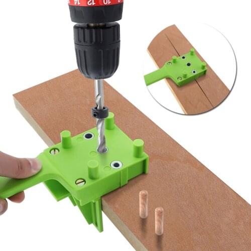 Wood Doweling Jig Handheld Pocket Hole Jig System 6/8/10mm Drill Bit Hole Puncher Woodworking Tools for Carpentry Dowel Joints