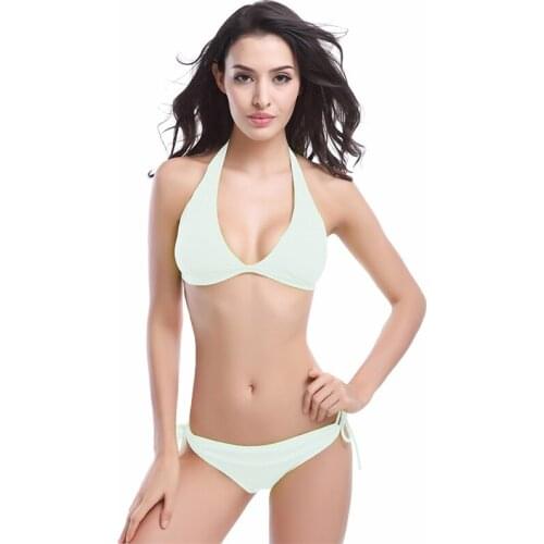 Sexy Bathing Suits Women Bikini Beachwear Bandage Swimwear Female Plunge Halter Beach Set Lady