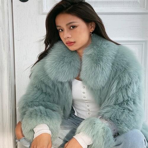 FURSARCAR Natural Real Fox Fur Coat Women Winter Clothes Genuine Turn Down Collar High-end Casual Thick Warm Fur Jacket 2021 New