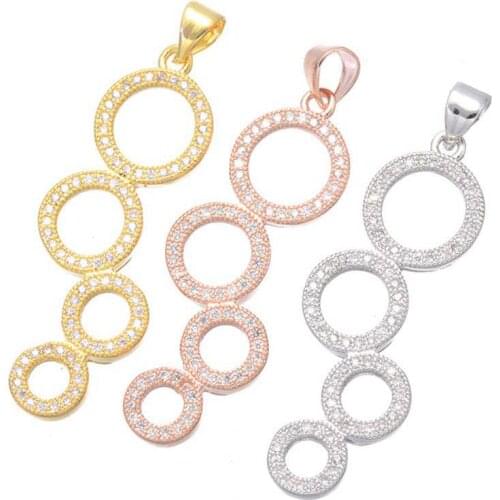 Hot Fashion Necklaces & Pendants Micro Inlay Clear AAA Cubic Zircon Women Pendants Collares Pingente DIY Slide Charms