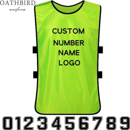 Customized logo vest for football training printing logo or number DIY printing text