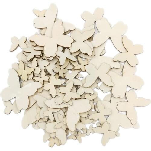10-80mm Laser Cut Wood Butterfly Embellishment Wooden Shape Craft Wedding Decor Wooden Embellishments