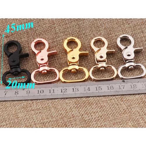 10 pcs Lobster Swivel Clasps,Black/Rose Gold/Gold/Pale Gold/Silver Hook Clasps Claws,Carabiner Snap Buckle Gate Bag Purse Strap