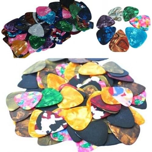 2019 Hot 100Pcs/Set Acoustic Picks Electric Bass Pic Plectrum Mediator Guitarra Musical Instrument Thickness Mix Guitar Pick