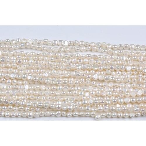 4-5mm AA Baroque Pearl String Bye Hole Loose Irregular Pearl Stand