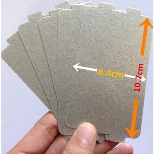 5pcs Thicker Spare parts for microwave ovens mica microwave 10.7*6.4cm mica sheets for Midea magnetron cap microwave oven plates