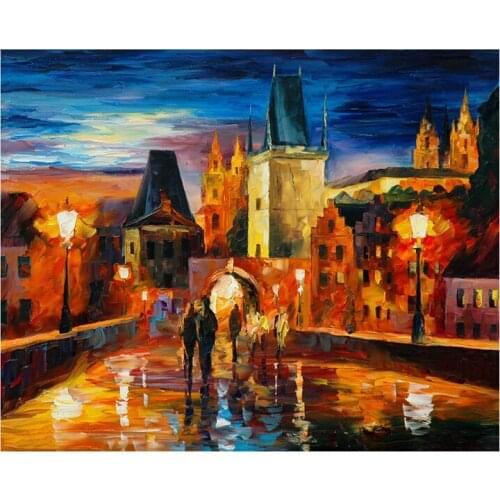 5D Prague by night Diy Full Square Round Drill Diamond Painting Embroidery Cross Stitch Rhinestone Home Decoration mosaicZP-3859