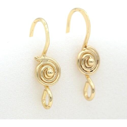 6PCS 20*5MM 14K Gold Color Plated Round Earrings Hook High Quality DIY Jewelry Making Findings