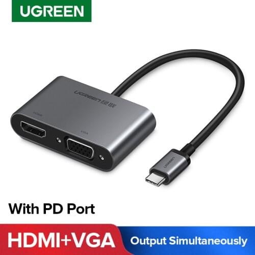 Ugreen USB C HDMI-compatible VGA Adapter Type C to HD 4K Thunderbolt 3 for Samsung Galaxy S10/S9/S8 Huawei Mate 20/P30 Pro