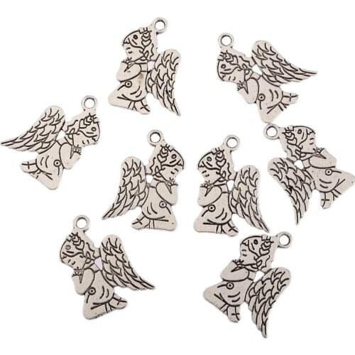 Free Shipping A little Angel Tibetan Silver Plated Charms Pendant Fit Jewelry Making DIY Jewelry Findings 10pcs 21x17mm