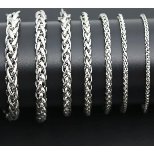 Fashion Chain 316L Stainless Steel Bracelet 3mm 4mm 5mm 6mm 7mm Lanterns Necklace Bracelet For Women Men Girl Boy