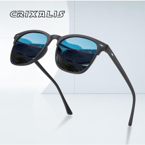 CRIXALIS Polarized Sunglasses For Men TR90 Flexible Frame Square Driving Mirror Sunglasses Women Travel Shades zonnebril heren