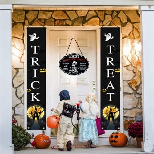 Halloween Wooden Hanging Ornament Rustic Door Sign Creative Wall Art Decoration for Home Living Room Bedroom NW