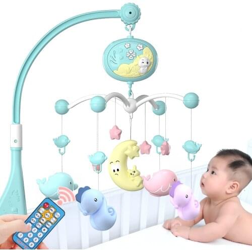 Baby Mobiles Rattles Crib Music Educational Toys Bed Bell Carousel for Cots Projection Infant Baby Toy 0-12 Months for Newborns