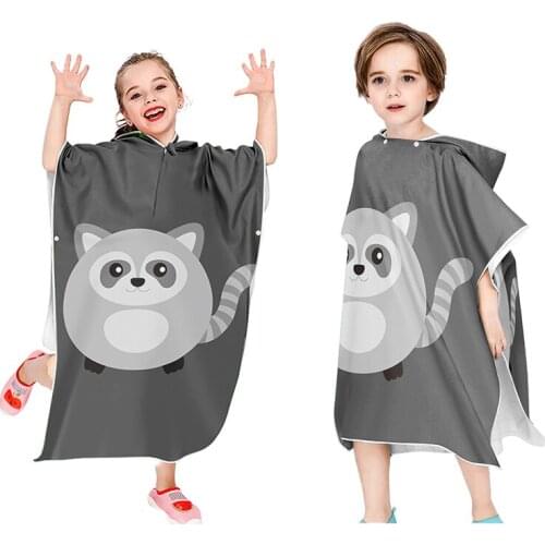 Baby Hooded Cloak Swim Towels Boys Girls Swimming Bath Towel Kids Beach Poncho Microfiber Infant Bathing Wrap Cartoon Bathrobe