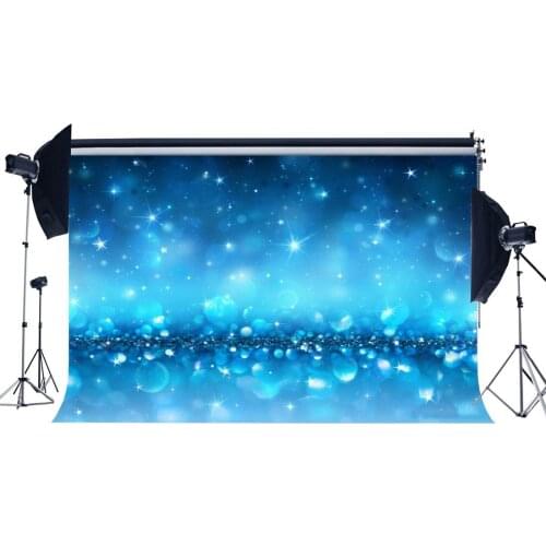 Blue Bokeh Backdrop Glitter Sequins Backdrops Romantic Sparkle Spots Photography Background for Lover Wedding Party Decoration