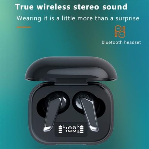 J70 Bluetooth-compatible 5.1 Headset Fashion Protable LED Digital Display 9D Deep Bass Music Sound Touch-Control Sports Earplugs