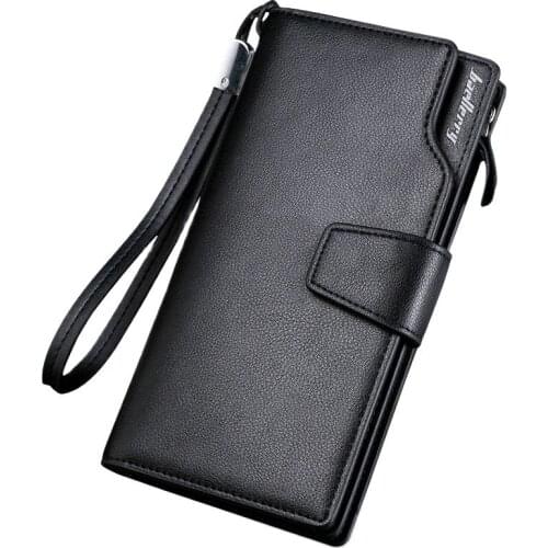 Baellerry Luxury Brand Mens Wallets Men Long Purse Wallet Male Clutch PU Leather Zippers Wallet Men Business Wallet Coin Purse