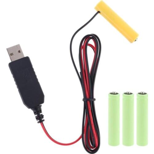 LR03 AAA Battery Eliminator USB Power Supply Cable Replace 1 to 4pcs 1.5V AAA Battery For Electric Toy Flashlight Clock LED