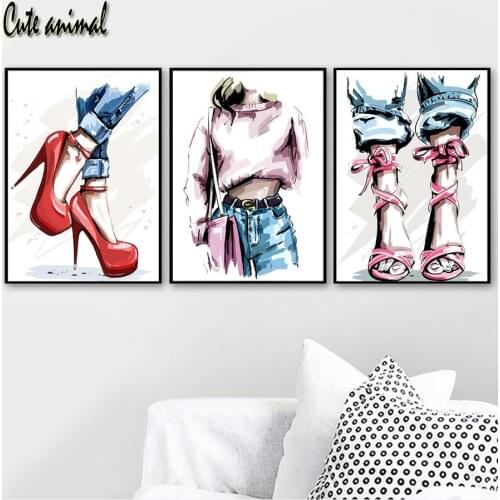 Fashion Woman Haunch Bag Shoe 5D Diamond Painting Full Square 3 Pieces Diamond Embroidery Rhinestones Pictures Diamond Mosaic