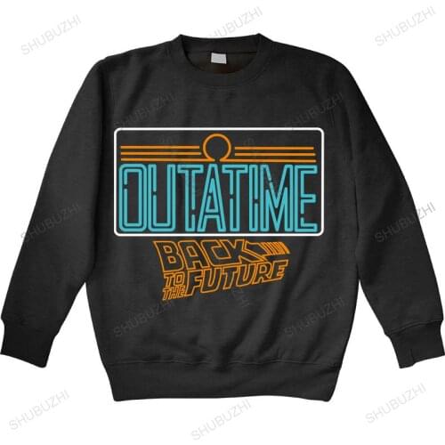 Homme cotton hoodie fashion To The Future Neon OUTATIME License Plate Mens hoodies Tag DeLorean unisex brand winter sweatshirt