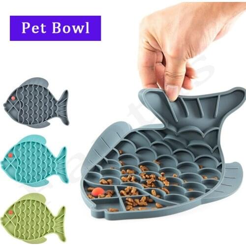 New Silicone Dog Licking Pad Pet Feeding Bowl Slow Food Cat Plate Anti Choking Bowl Cute Fashion Dog Food Bowl Dog Plate