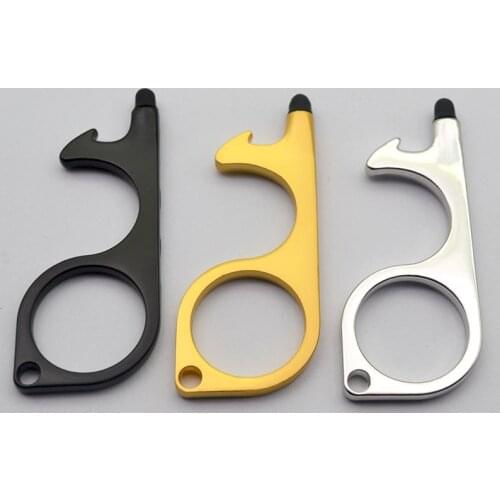 Anti Contact Door Opener No Touch Key Door Opener Key Chain Non-contact Door Handle Elevator Key Chain Elevator Tool Keychain