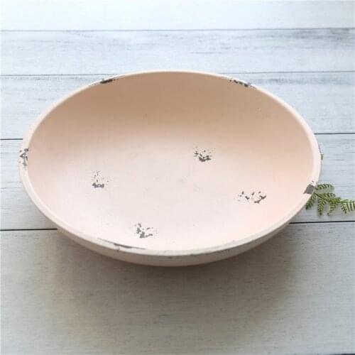 Pastel Pink Newborn Posing Bed Carved Wooden Bed for Newborn Photography Props Newborn Wood Bowl Infant Bucket Birthday Gift