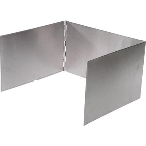 Outdoor Camping Stove Windshield Folding Stainless Steel Burner Screen Gas Cassette Stove Camping Equipment 34x19 CM