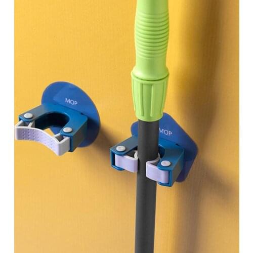 Useful High Quality Wall Mounted Mop Organizer Holder Brush Broom Hanger Home Storage Rack Bathroom Suction Hanging Pipe Hooks