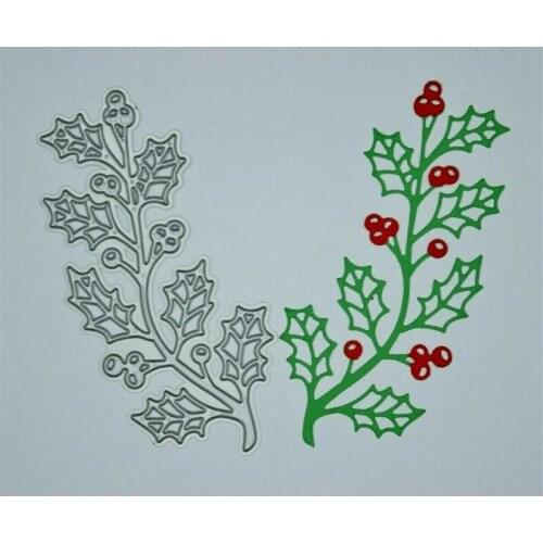 Christmas Holly Berries Christmas Leaf Berry Scrapbooking Paper Craft Card Album Punch Stencil Art Cutter