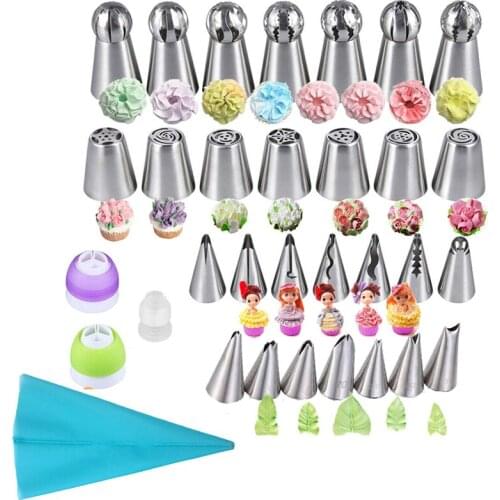 32Pcs/Set Russian Piping Tips Cream Nozzles CupCake Baking Tool Flower Leaves Piping Pastry Bag Cake Decorating Tools