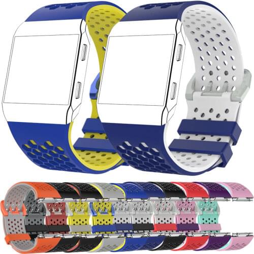L S Size Silicone Watchband Wrist Strap For Fitbit Ionic Wrist Band Breathable Replacement Smart Watch Band Bracelet