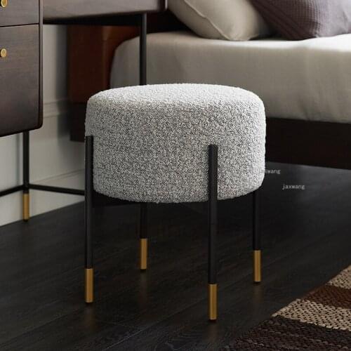 Nordic Luxury Soft Bag Makeup Stools Leisure Lazy Living Room Shoe Changing Stool Ottomans Bedroom Furniture Sofa Stool mc mc