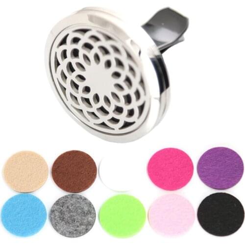 AMYA Jewelry Lotus Flower 38mm Diffuser 316 Stainless Steel Car Aroma Locket Essential Oil Car Diffuser Lockets Free Pads
