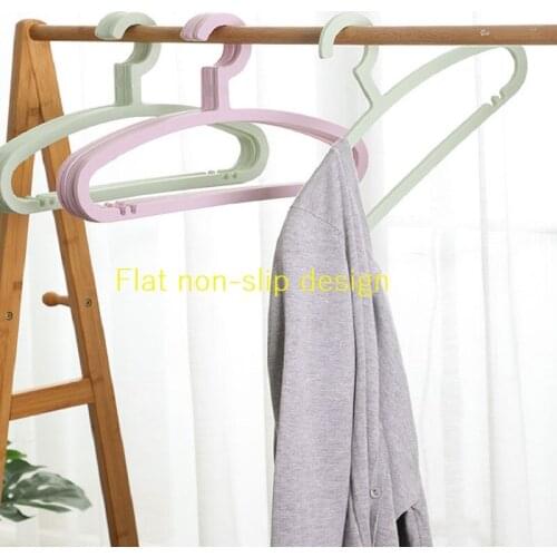 Multifunctional Hanger Seamless Clothes Hangers Plain Plastic Clothes Rack Adult Antiskid Dry Wet Dual Purpose Clothes Hanger