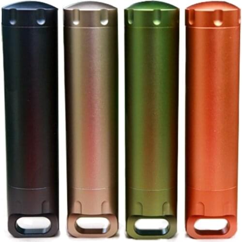 Aluminum Alloy Waterproof Canister Medicine Seal Capsule Bottle Outdoor Camping Small Tool