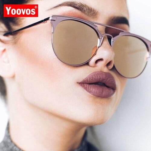 Yoovos 2021 Round Cat Eye Sunglasses Women Luxury Brand Designer Vintage Sun Glasses For Women Female Party Ladies Mirror UV400