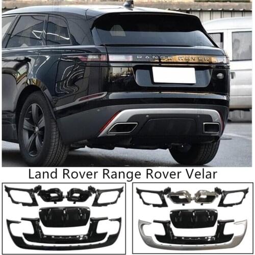 Rear Bumper Lip Spoilers & Exhause For Land Rover Range Rover Velar 2017 18 19 2020 2021 High Quality Silver Black ABS Diffuser
