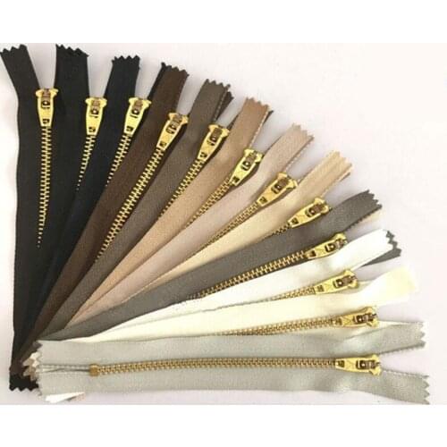 2PCS Closed-End Zippers 13cm Metal Bronze Zipper Slider For Jacket Coat Garment DIY , #4 Zippers ZIP02