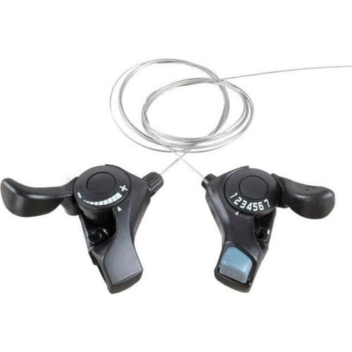 1 Pair 3x7 Speed Thumb Gear Shifter Levers for Moutain Bike Combo with Inner Shifts Cables Bicycle Accessories EDF