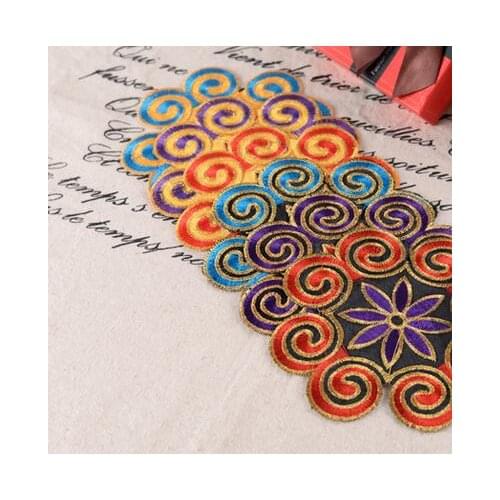 12.5cm x 12.5cm Vintage clothes patch affixed to stage dance dress ethnic patterns fabrics stick adhesive decals Patch stickers