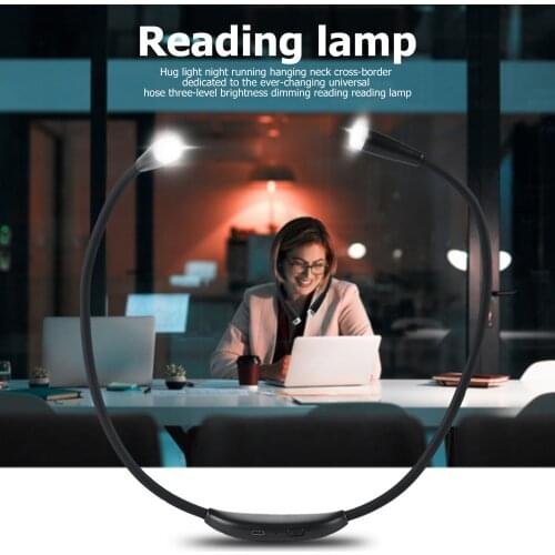 3 Modes USB Flexible Arm Book Lamp Brightness Adjustable LED Neck Reading Light Flexible Hanging Lamp for Travel Camping
