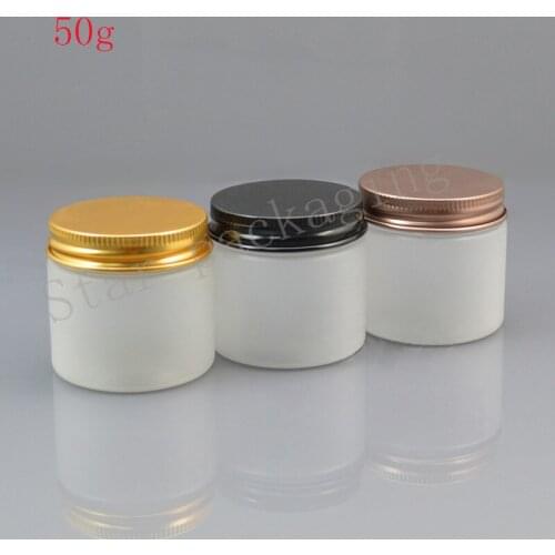 50pcs/lot 50g aluminum lid Frosting plastic tank cosmetics packaging box DIY small Jar cosmetics bottle empty cans