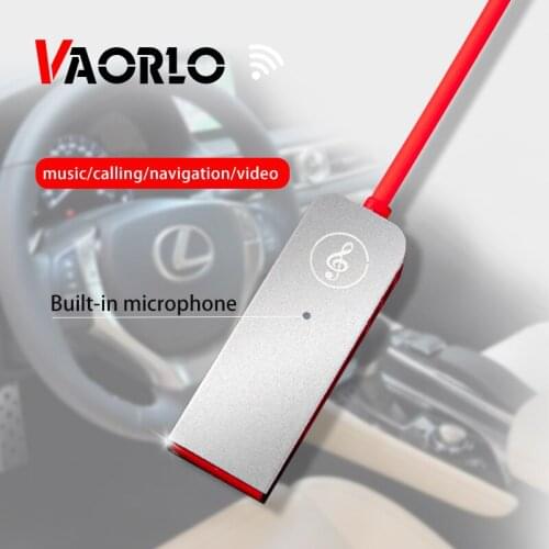 VAORLO USB Bluetooth Car Receiver Bluetooth 5.0 Adapter Audio Transmitter With Microphone 3.5mm Cable AUX Fast Connect For Car