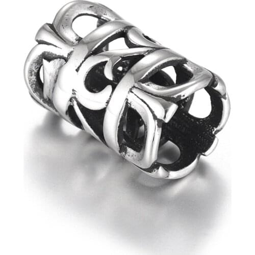 Stainless Steel Tube Bead Hollow Polished 8mm Large Hole Metal Beads Charms for DIY Bracelet Jewelry Making Accessories